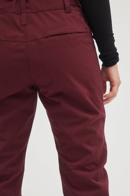 Oneill womens ladies star slim 10K waterproof ski snowboard pant windsor wine maroon purple rear