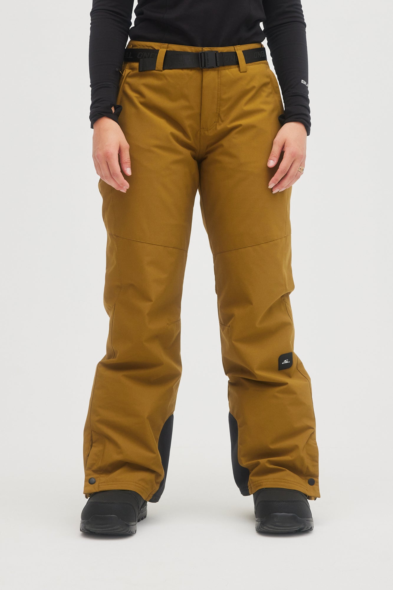 Oneill womens ladies star slim 10K waterproof ski snowboard pant plantation tan mustard yellow front