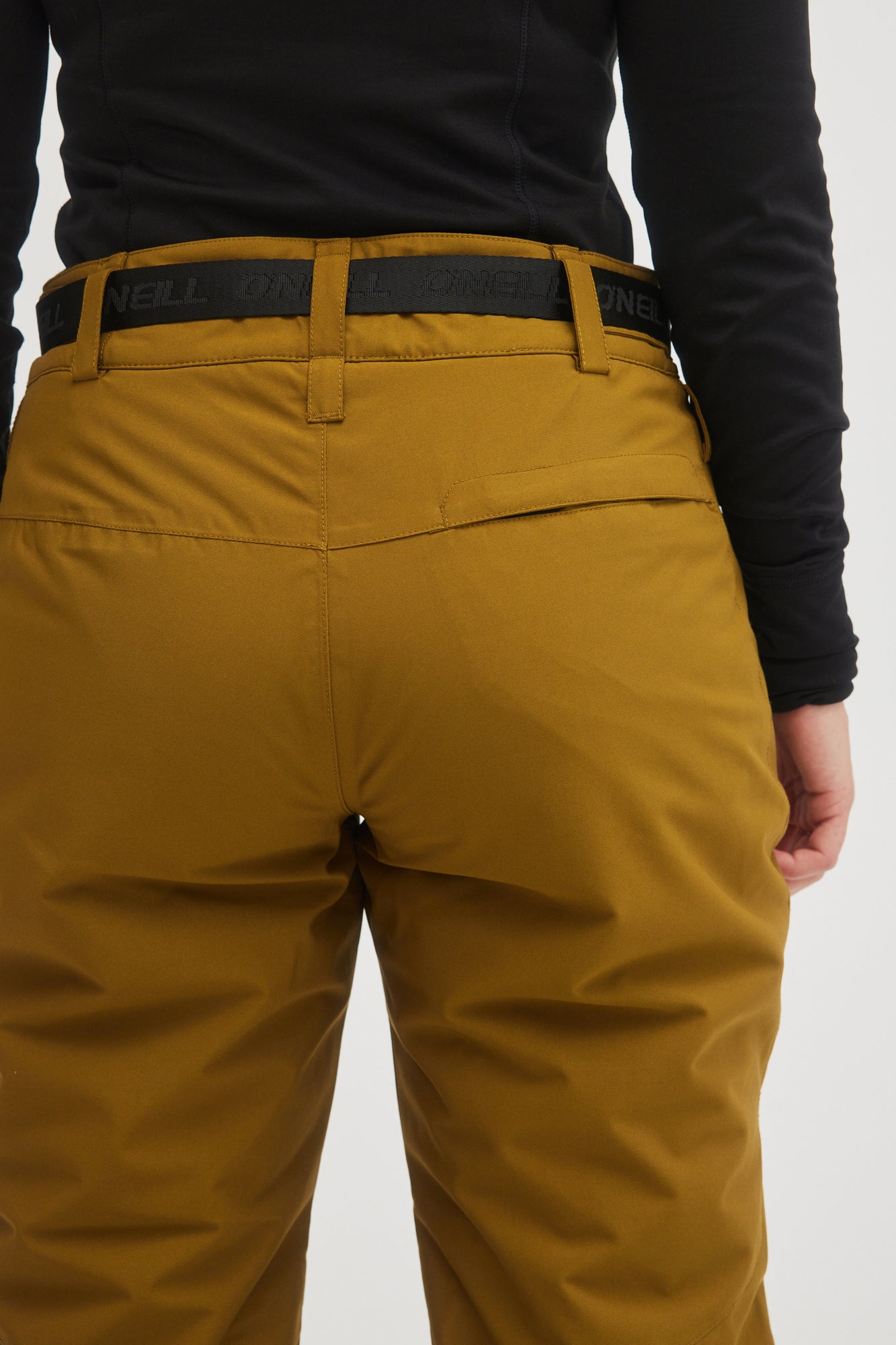 Oneill womens ladies star slim 10K waterproof ski snowboard pant plantation tan mustard yellow back