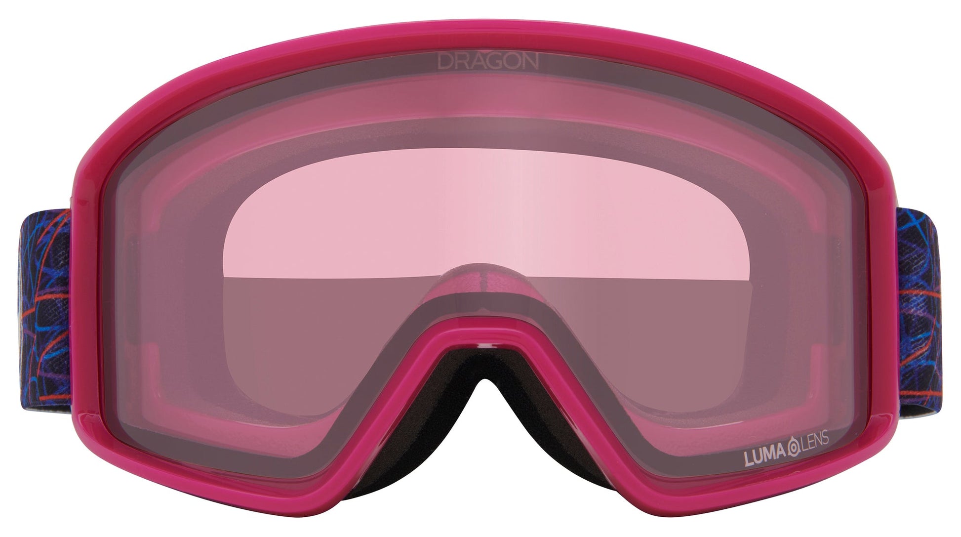 Dragon Alliance DXT OTG Small Fit Youth Flat Lens Ski Snowboard Goggles Scribble Blue Red Purple Pink Light Rose Lens Front Face