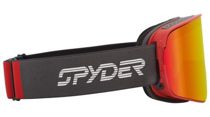 Dragon Alliance Spyder Collaboration NFX2 Flat Lens Quick Change Frameless Ski Snowboard Goggles Volcano Red Red Ion Mirror Lens Band Side 2