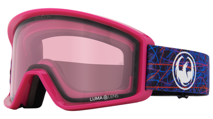 Dragon Alliance DXT OTG Small Fit Youth Flat Lens Ski Snowboard Goggles Scribble Blue Red Purple Pink Light Rose Lens Profile