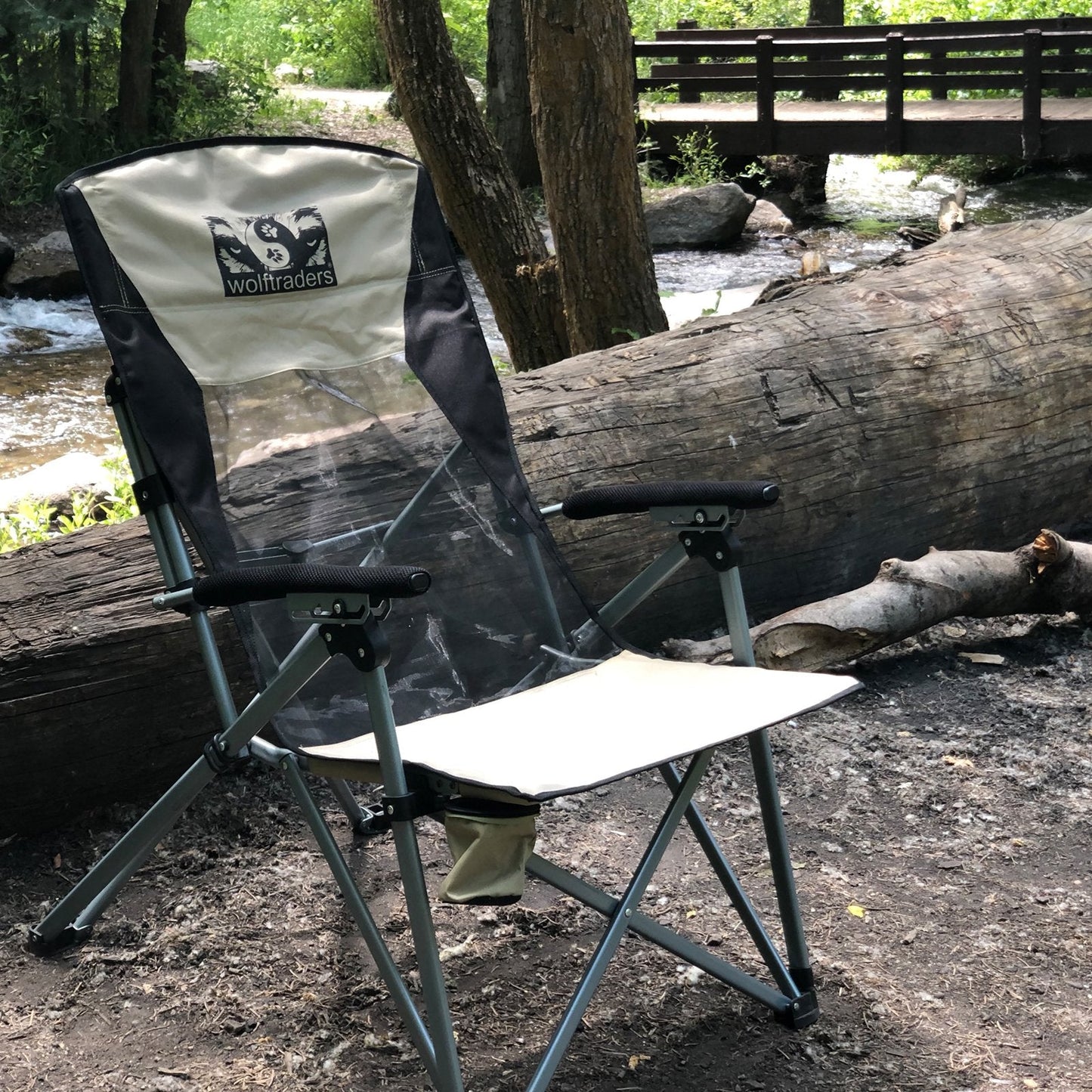 Laybak Reclining High Mesh Back Folding Camp Chair