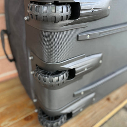 Wolftraders AlphaRoller Wheeled Deployment Luggage Bag Black Wheels detail