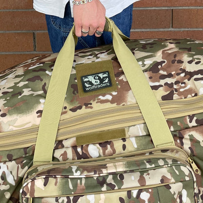 Wolftraders AlphaRoller Wheeled Deployment Luggage Bag OCP Strap Detail