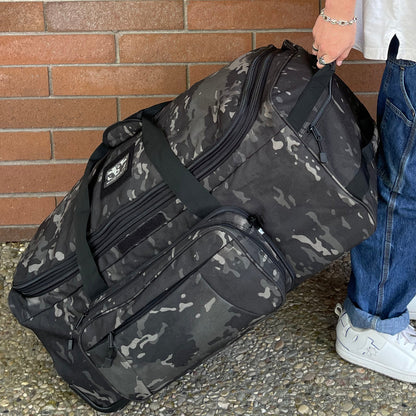 Wolftraders AlphaRoller Wheeled Deployment Luggage Bag Black Camouflage Rolling