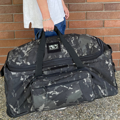Wolftraders AlphaRoller Wheeled Deployment Luggage Bag Black Camouflage Carry Handle