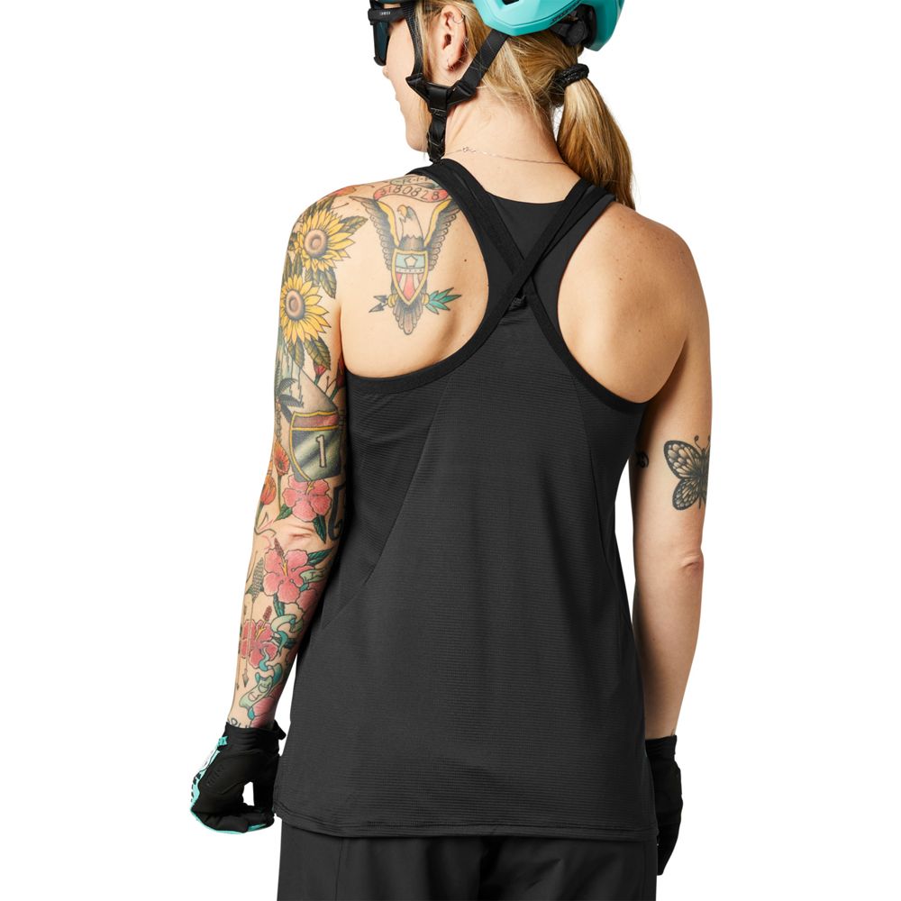 Fox Racing Womans Flexair Tank MTB Mountain Bike Jersey White Black Back 