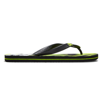 DC Shoes Men's Spray Flip Flops Metallic Green Black Inner Side View