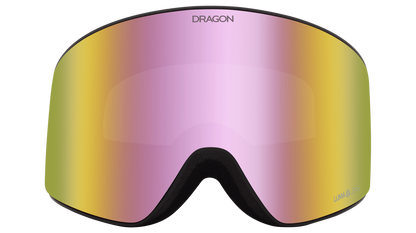 Dragon Alliance PXV Flat Lens Ski Snowboard Goggles Ranalter SignatureBlack Peach Pink Ion Mirror Lens Front Face