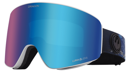 Dragon Alliance PXV Flat Lens Ski Snowboard Goggles Iguchi Signature Blue Blue Ion Mirror Lens Profile