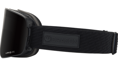 Dragon Alliance NFX2 Flat Lens Quick Change Frameless Ski Snowboard Goggle Midnight Black Midnight Black and Violet Lens Band