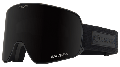 Dragon Alliance NFX2 Flat Lens Quick Change Frameless Ski Snowboard Goggle Midnight Black Midnight Black and Violet Lens Profile