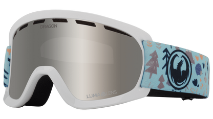 Dragon Alliance Little Lil D Kids Child Youth Ski Snowboard Goggles Forest Friends Blue Silver Ion Mirror Lens Profile