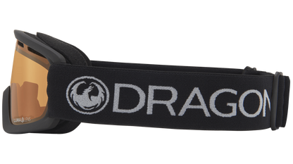 Dragon Alliance Little Lil D Kids Child Youth Ski Snowboard Goggles Charcoal Black Amber Lens Band