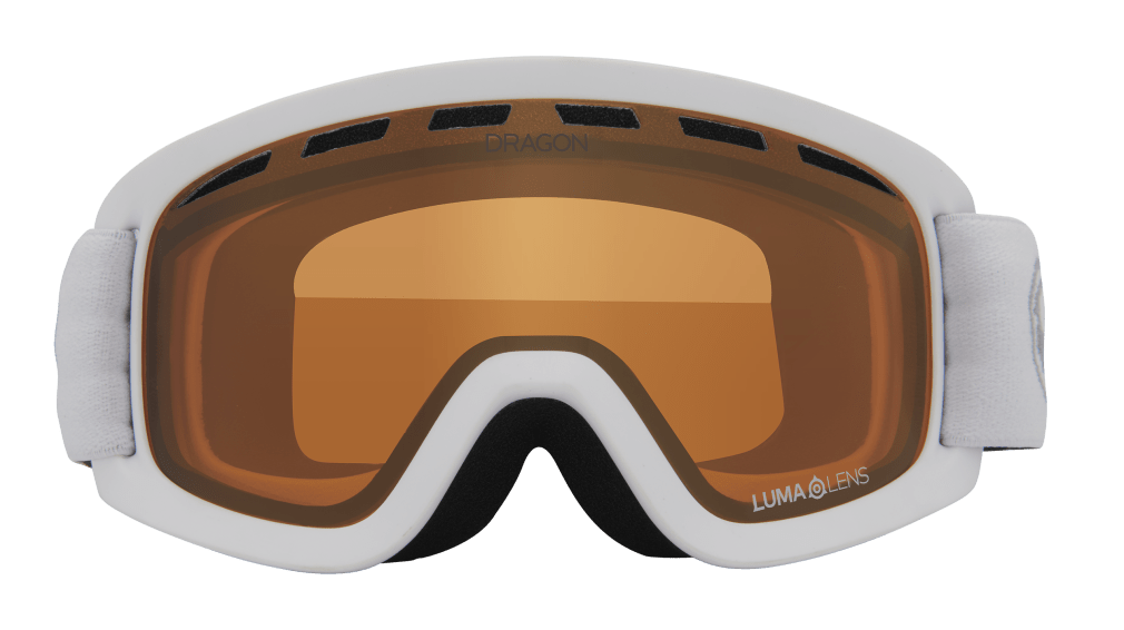 Dragon Alliance Little Lil D Kids Child Youth Ski Snowboard Goggles Rock White Amber Lens Front Face