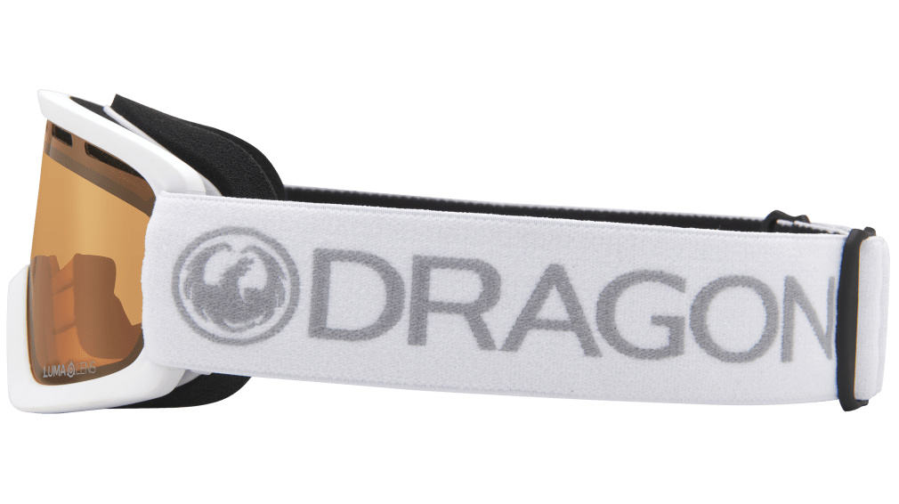 Dragon Alliance Little Lil D Kids Child Youth Ski Snowboard Goggles Rock White Amber Lens Band