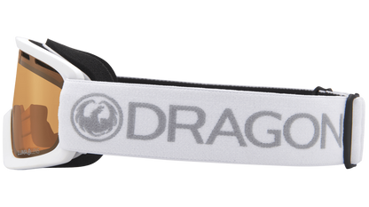 Dragon Alliance Little Lil D Kids Child Youth Ski Snowboard Goggles Rock White Amber Lens Band