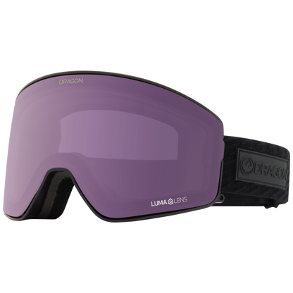 Dragon Alliance PXV2 Quick Change Flat Lens Ski Snowboard Goggles Midnight Black Violet Lens