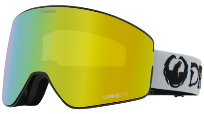 Dragon Alliance PXV2 Quick Change Flat Lens Ski Snowboard Goggles Classic Gray Gold Ion Mirror Lens