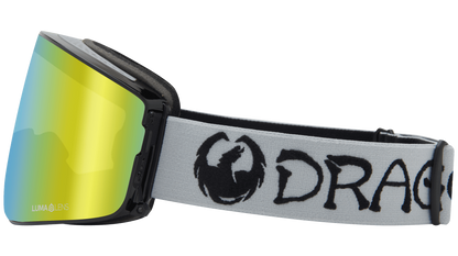 Dragon Alliance PXV2 Quick Change Flat Lens Ski Snowboard Goggles Classic Gray Gold Ion Mirror Lens