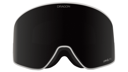 Dragon Alliance PXV2 Quick Change Flat Lens Ski Snowboard Goggles Blizzard White Dark Smoke Gray Lens Front Face
