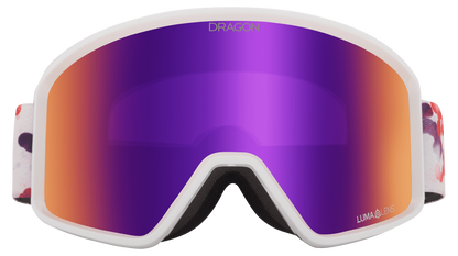 Dragon Alliance DXT OTG Small Fit Youth Flat Lens Ski Snowboard Goggles Lil Koi Purple Ion Mirrored Lens Front Face