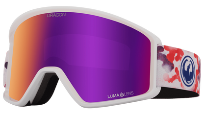 Dragon Alliance DXT OTG Small Fit Youth Flat Lens Ski Snowboard Goggles Lil Koi Purple Ion Mirrored Lens Profile