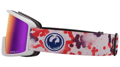 Dragon Alliance DXT OTG Small Fit Youth Flat Lens Ski Snowboard Goggles Lil Koi Purple Ion Mirrored Lens Band