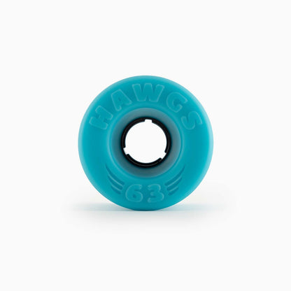 Hawgs Wheels 63mm Doozies Blue 78a Stone Ground Cruiser Freeride Longboard Wheels Front
