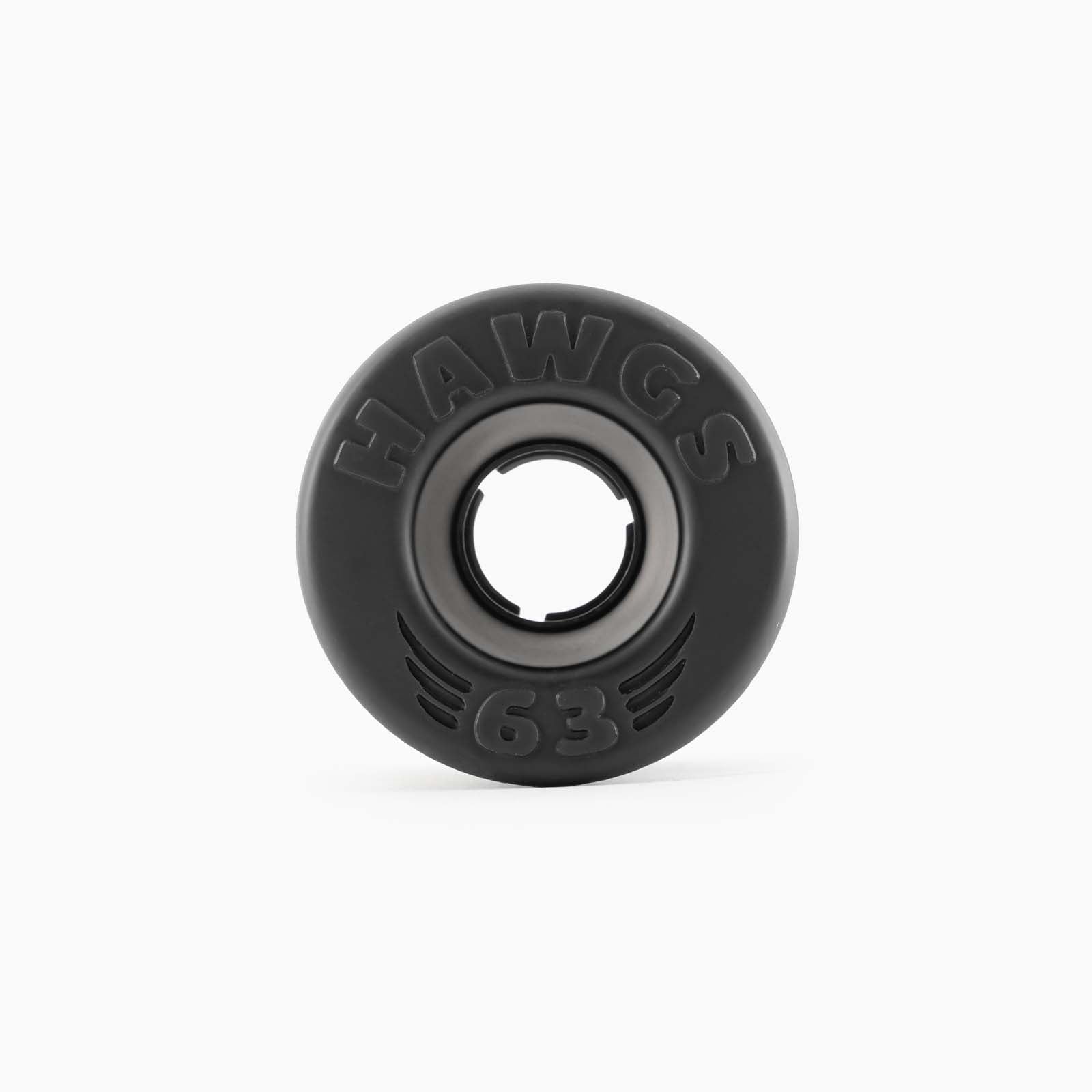Hawgs Wheels 63mm Doozies Black 78a Stone Ground Cruiser Freeride Longboard Wheels Front