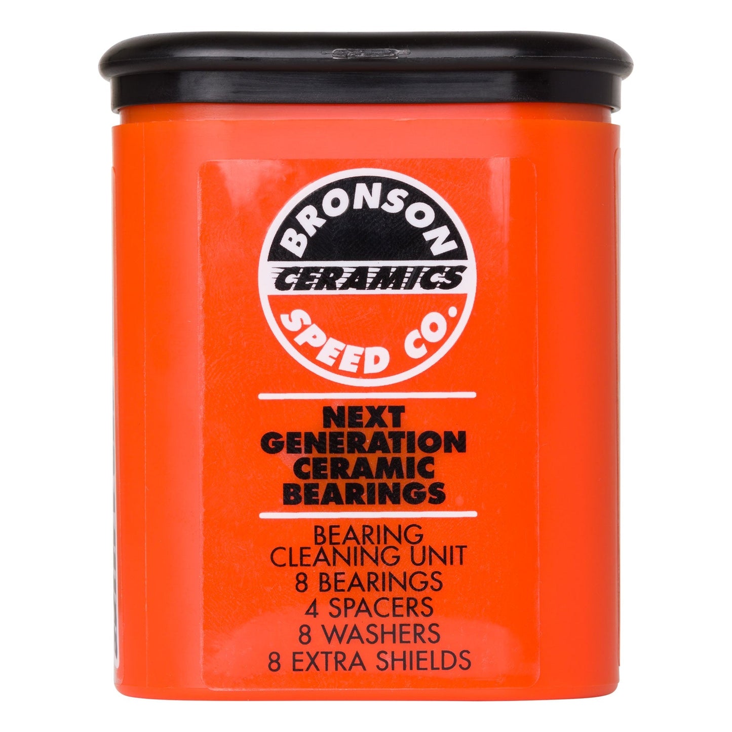 Bronson Speed Company Next Generation Ceramic Skate Rated Skateboard Longboard Scooter Rollerblade Bearings with Cleaning Kit Cleaning kit case front