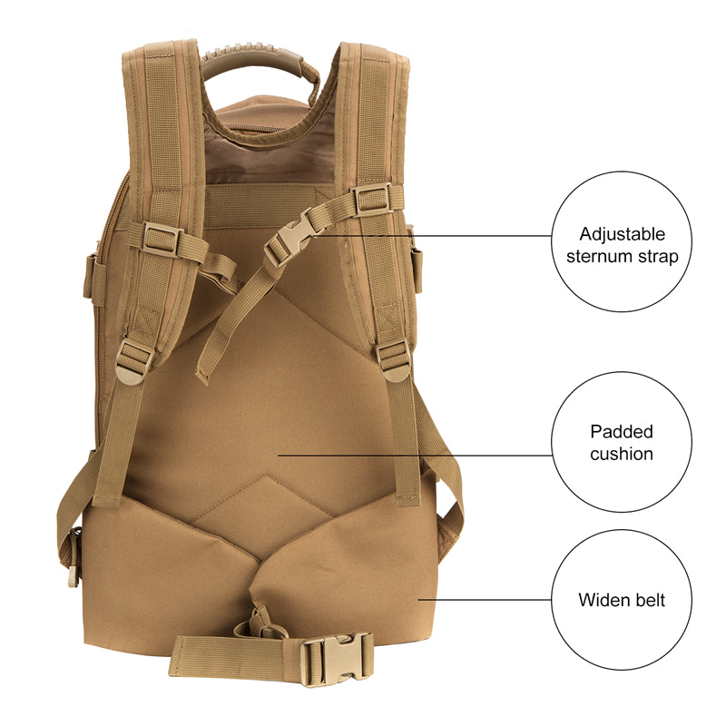 Wolftraders WolfTactix 39-64 Liters Expanding Tactical Hunting Backpack Coyote Features 2