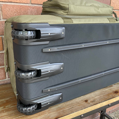 Wolftraders AlphaRoller Wheeled Deployment Luggage Bag Olive Draft Green Wheels and Tracks