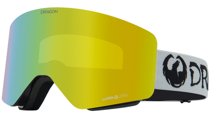 Dragon R1 OTG Over the Glasses Rimless Flat Lens Goggle Classic Grey Gold Ion Mirror Lens