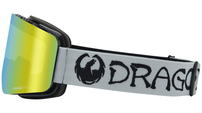 Dragon R1 OTG Over the Glasses Rimless Flat Lens Goggle Classic Grey Gold Ion Mirror Lens