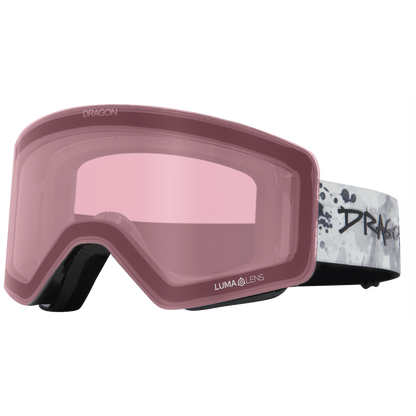 Dragon R1 OTG Over the Glasses Rimless Flat Lens Goggle Bushido Light Rose Lens
