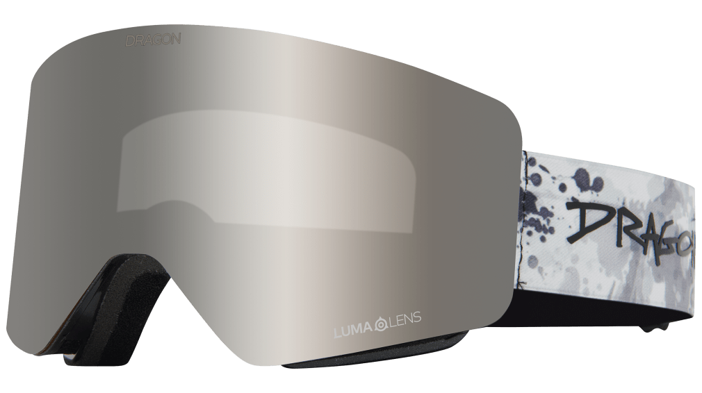 Dragon R1 OTG Over the Glasses Rimless Flat Lens Goggle Bushido Silver Ion Mirror Lens