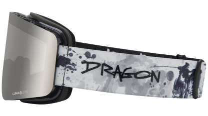 Dragon R1 OTG Over the Glasses Rimless Flat Lens Goggle Bushido Silver Ion Mirror Lens
