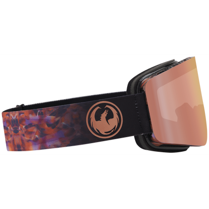 Dragon R1 OTG Over the Glasses Rimless Flat Lens Goggle Amethyst Rose Gold Mirror Lens