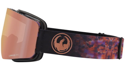 Dragon R1 OTG Over the Glasses Rimless Flat Lens Goggle Amethyst Rose Gold Mirror Lens