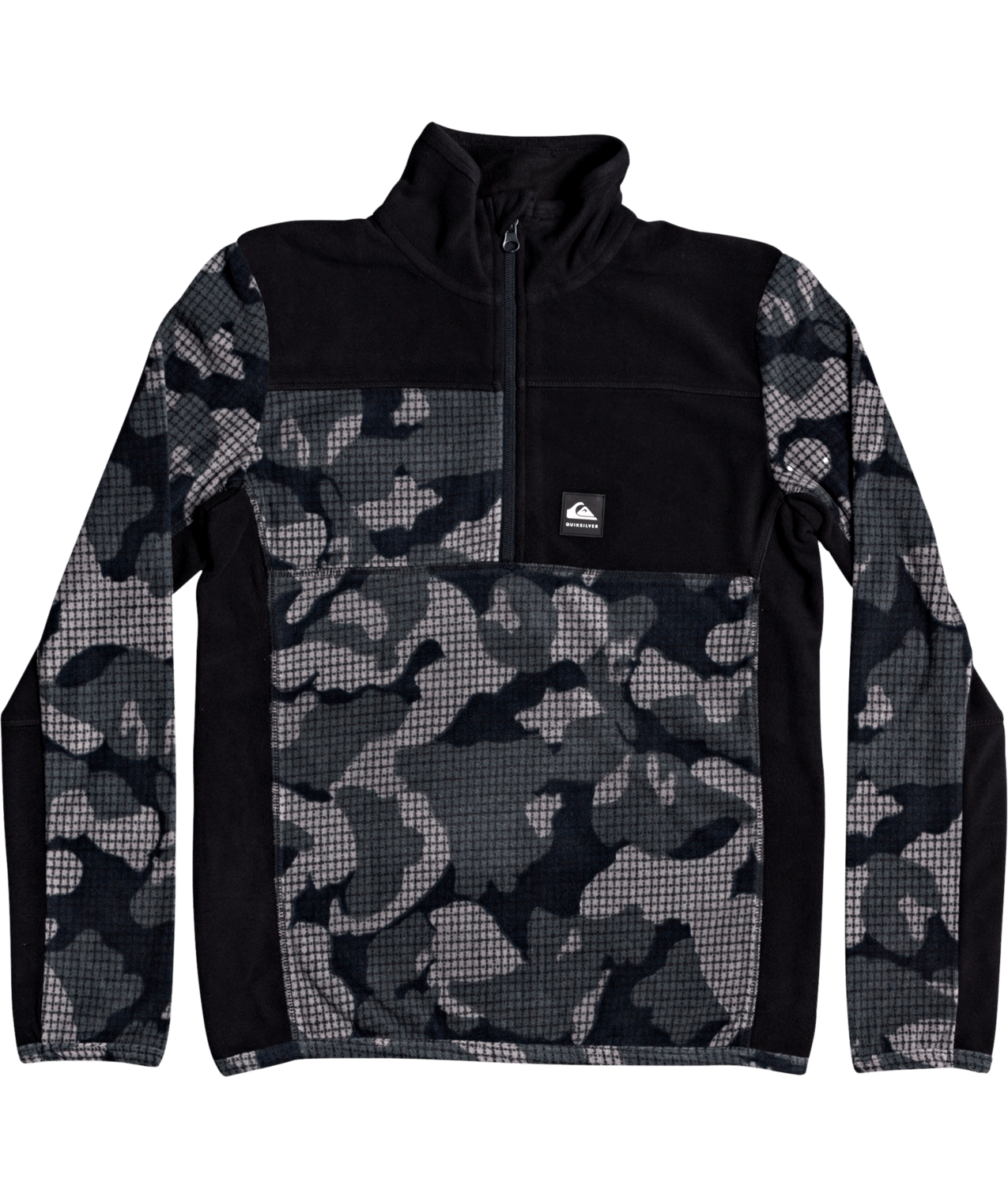 Quicksilver Boy's Aker Technical Half-Zip Fleece True Black Front View