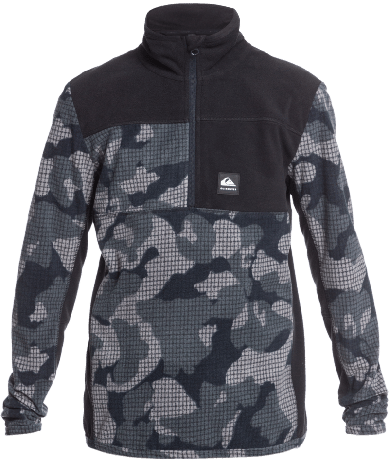 Quicksilver Boy's Aker Technical Half-Zip Fleece True Black Front View