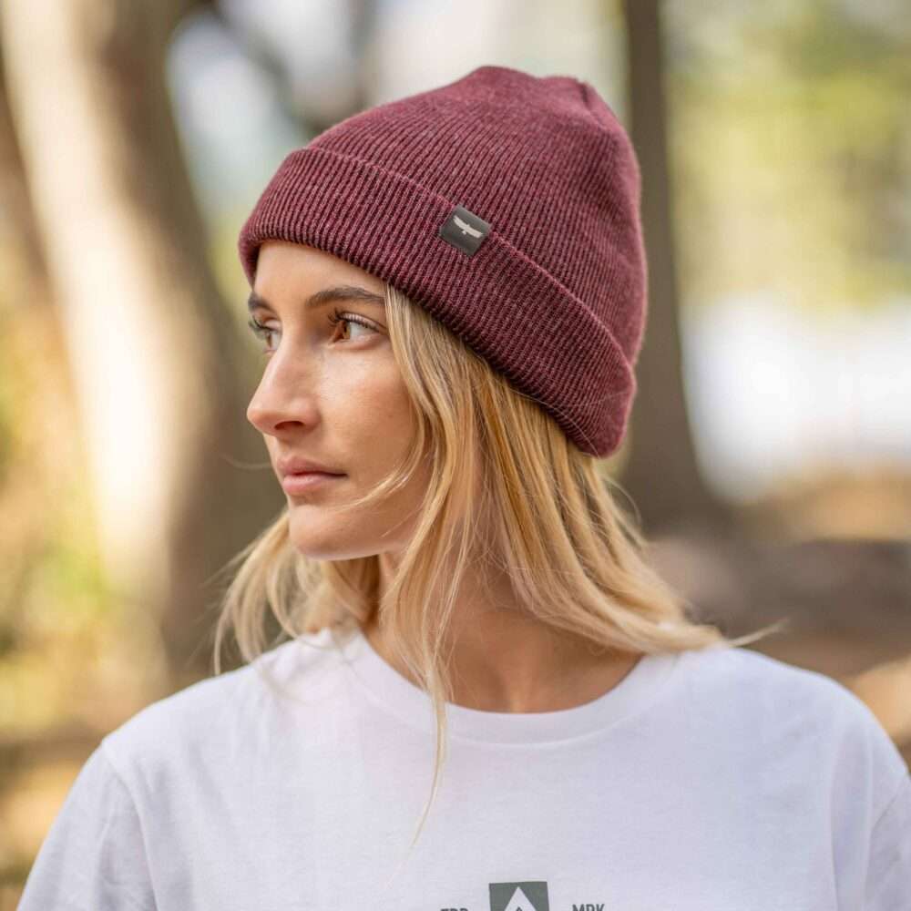 Trown Unisex Foldover Classic Beanie Hat Red