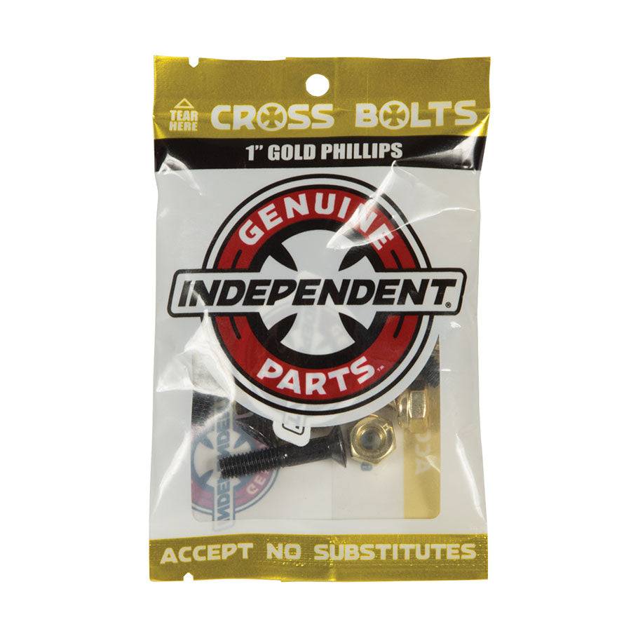 Independent Skateboard Hardware Black Gold 1" Philips