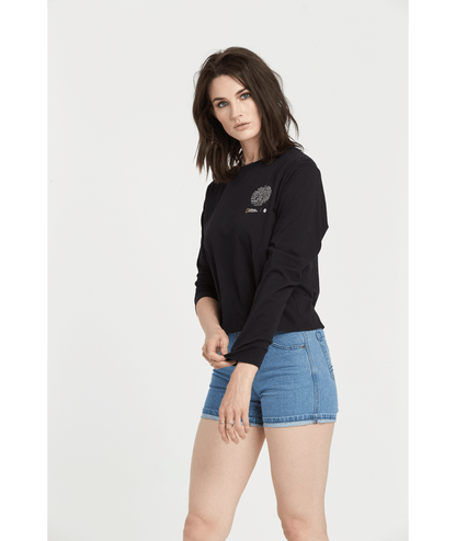 Element Ladies National Geographic Long Sleeve Crew Neck Tee Black Front
