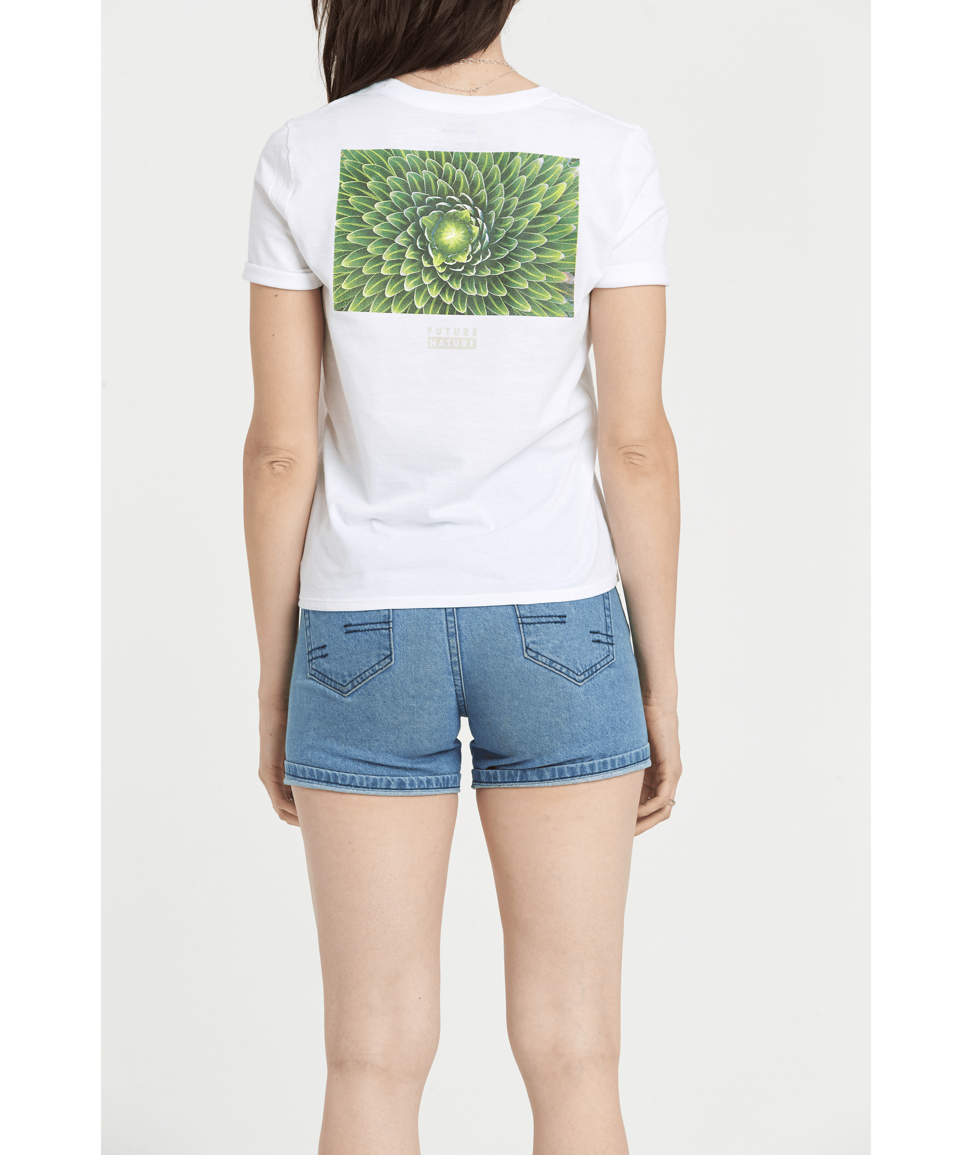 Element Women's National Geographic Crop Top Short Sleeve Tee Shirt White Back