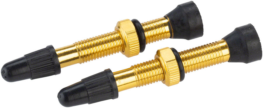Whisky no 9 aluminum alloy 40mm tubeless tire valve stems golden