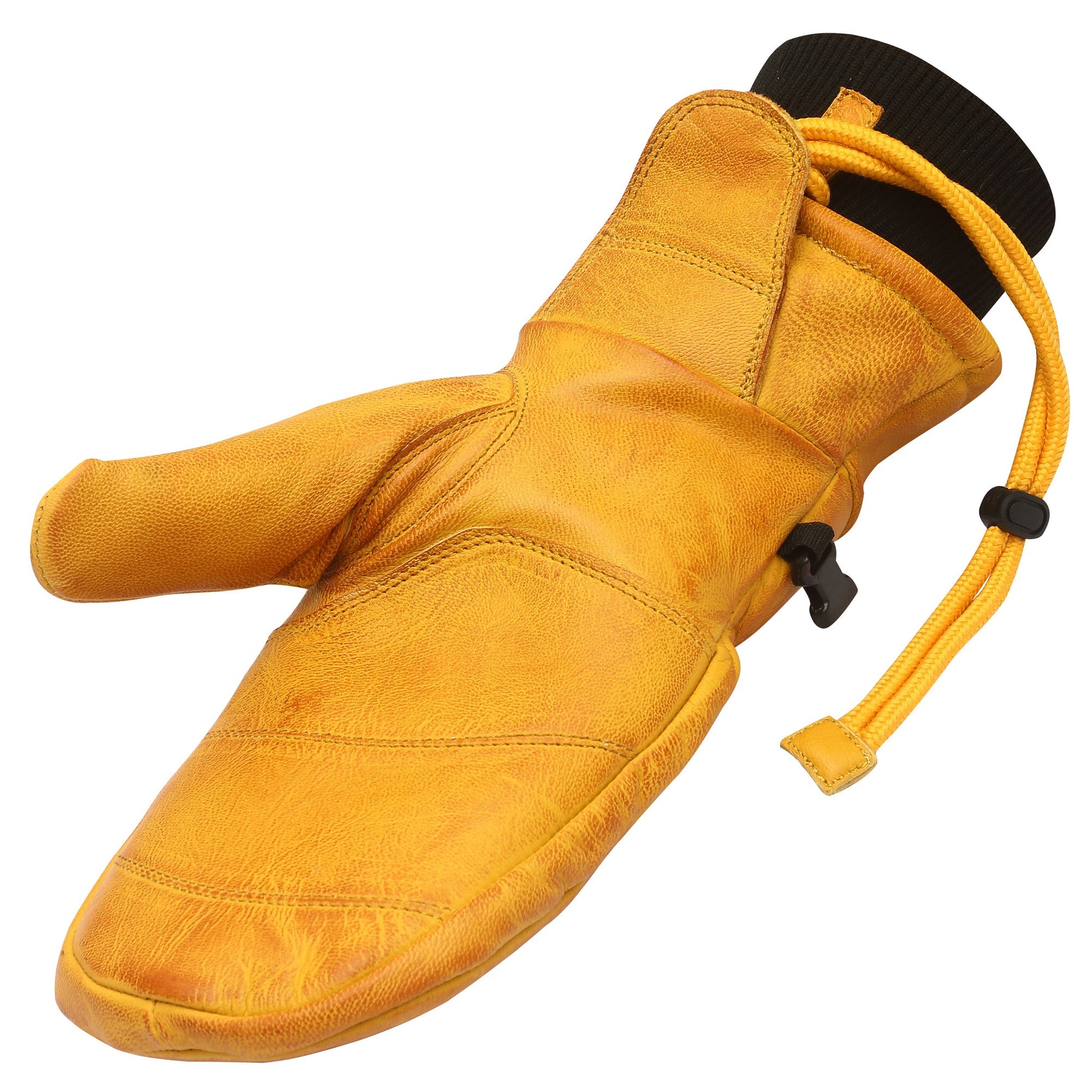 Vance Snow Mens Womens Unisex Goatskin Leather Fleece Insulated Ski Snowboard Gloves Brown Tan Palm Side