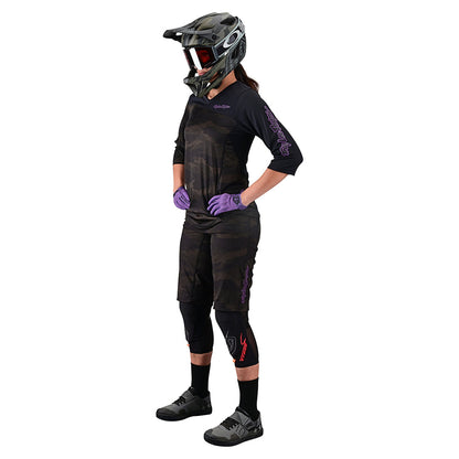 Troy Lee Designs  Women's Mischief Short with Padded Liner Brushed Camo Army FSideTroy Lee Designs 